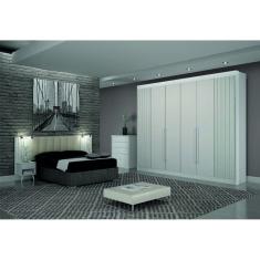 Guarda Roupa Casal 6 Portas 6 Gavetas - São Carlos-Branco - Leifer Móveis