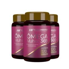 3x OMEGA 3 6 9 MULHER 120CAPS HF SUPLEMENTOS - HF SUPLEMENTS