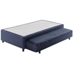 Base Cama Box Solteiro Com Auxiliar Semi Ortopedica Poliester 088x188 