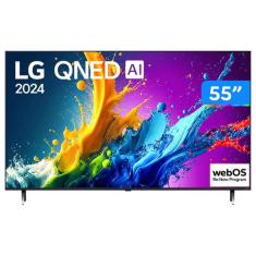 Smart TV 55" 4K QNED LG 55QNED80TSA WebOS 24 Processador 5 Ger7 Wi-Fi 