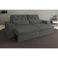 Sofá 5 Lugares Net Royale Assento Retrátil e Reclinável Grafite 2,50m (L)