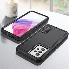 Capa de proteção resistente de três camadas para Samsung Galaxy A53 A 53 5G S22 Ultra S 22 Plus S22ultra Capa traseira anti-queda, preta, para Galaxy S22