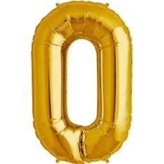 Balão de Número Metalizado Dourado Gigante