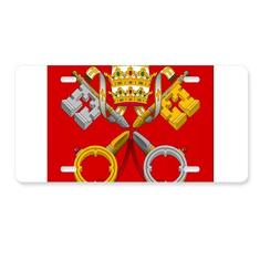 DIYthinker Placa de carro com emblema nacional da Cidade do Vaticano em aço inoxidável para decoração de carro