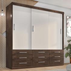 Guarda Roupa Casal Capri 3 Portas Correr 9 Gav