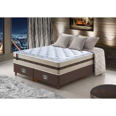Conjunto Cama Box King de Molas Ensacadas com Espuma D26 Cama inBox Select Basic 193x203x65 Bege
