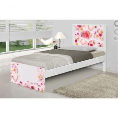 Cama Solteiro Rosas Com Colchão