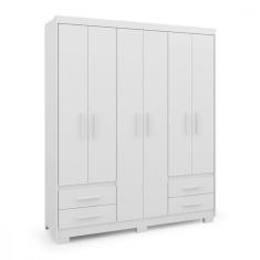Guarda Roupa de Casal Primacy 6 Portas 4 Gavetas Branco Batrol