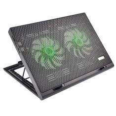 Cooler Para Notebook Warrior Power Gamer Led Verde Luminoso - AC267, P