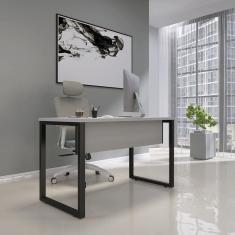 Mesa de Madeira 134cm X 60cm M134/60 Cinza/Preto