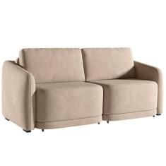 Sofá Cama Casal Para Sala 176cm Polska K04 Veludo Bege - Mpozenato