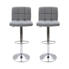 Kit 2 Banquetas Giratórias Gomos Cinza Cinza