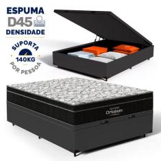 Cama Box Baú com Colchão de Espuma D45 Ortobom Airtech Ortopillow 150 