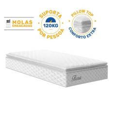 Colchão de Molas Ensacadas Pillow Top Flora Solteiro 88 cm - Lucas Col
