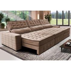 Sofá Retrátil e Reclinável 3,55m Cama inBox Big Puffer com SoftGelD40 