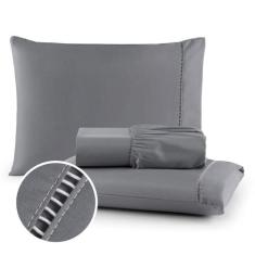 Roupa de Cama Casal Queen Jogo Lençol 400 Fios Micropercal 3 Pçs - Toq
