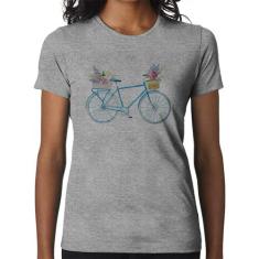 Baby Look Bicicleta E Flores - Foca Na Moda