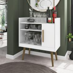 Aparador 1 Porta Vintage Retrô Café Ii Móveis Bechara Branco