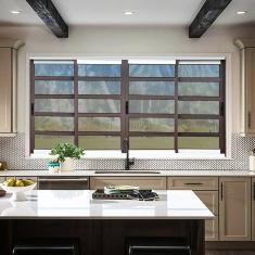 Janela Elite com Travessas 4 Folhas Moveis 120 X 150 Vidro Reflex Mix Corten