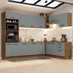 Cozinha Completa de Canto Madesa Agata 479001 com Armário e Balcão (Se