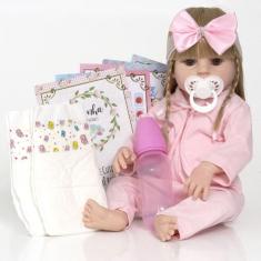 Boneca Reborn Realista Barata Loira Corpo Vinil Siliconado - Cegonha R