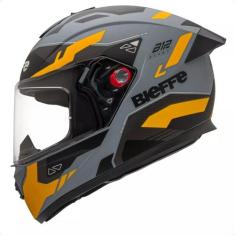 Capacete B12 Bieffe Avant Cinza Moon Amarelo Fosco Moto, 62