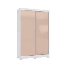 Guarda Roupa Solteiro 2 Portas De Correr E 2 Gavetas C-pés N571 Branco-macadamia - Kappesberg