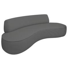 Sofá Curvo 3 Lugares Amsterdã 200cm Linho - Amarena Móveis Cor Cinza Escuro