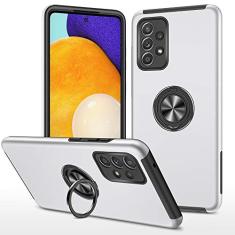 SORAKA Capa para Samsung Galaxy A52 com suporte de anel invisível e placa de metal para montagem magnética em carro Capa rígida para PC Capa Samsung Galaxy A52s 5G Capa