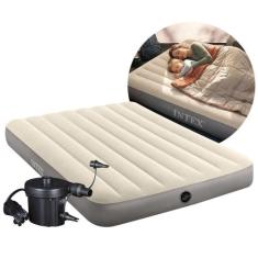 Colchão Inflável Casal Dura Beam Fiber Tech Com Bomba Elétrica Intex, 