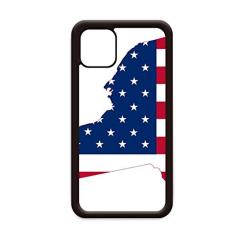 New York USA Mapa Estrelas Listras Bandeira Formato para iPhone 12 Pro Max Capa para Apple Mini Mobile Case