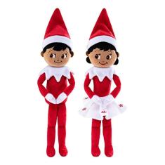 O Elfo na Prateleira 12 "Plushee Pal Snuggler Elf Dark Tone Girl & Boy