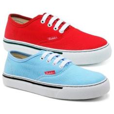 Kit 2 Pares Tênis Casual Feminino Liso Cadarço Conforto Leve-Feminino