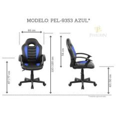 Cadeira Gamer Infantil Em Couro Pu Preta Com Verde Pelegrin Pel-9353