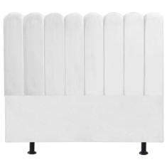 Cabeceira Nuvem Cama Box King 195 cm Alanis Suede Branco
