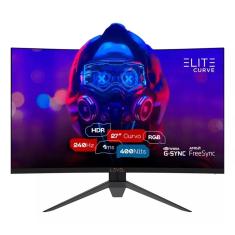 Monitor Gamer Level Elite Curvo 27 Eled 240hz 1ms Preto