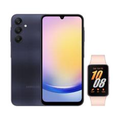 Celular Samsung A25 5G (256GB) - Azul Escuro + Galaxy Fit3 - Rosê