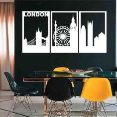 Quadro Decorativo Vazado Londres MDF 3mm Branco