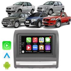 Kit Multimidia Android-Auto/Carplay Palio Siena Idea Strada 7" Voz Goo