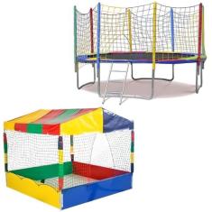 Cama Elástica Pula Pula 3,05m Resistente Piscina de Bolinhas 1,50m Nac