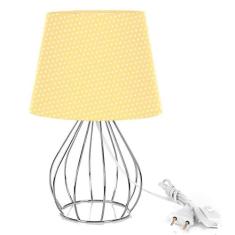 Abajur Cebola Dome Amarelo/bolinha Com Aramado Cromado - MARRYLUZ