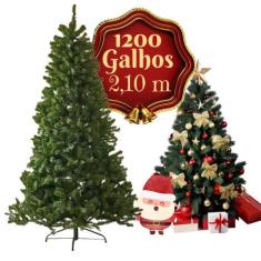 Árvore De Natal Gigante 2,10M 1200 Galhos Cheíssima Volumosa Base De M