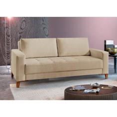 Sofá Fixo Orion 3 Lugares Luxo 180cm Castellar Móbile, Bege