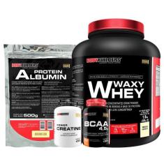Kit Waxy Whey 2Kg+ Albumina 500G+ Bcaa 100G - Bodybuilders