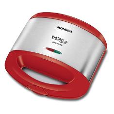 MONDIAL Sanduicheira Grill Premium, Vermelho/Inox, 800W, 110V - S-19