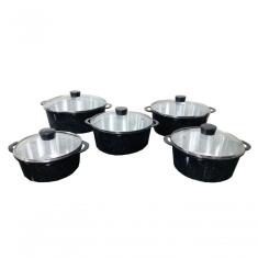 Jogo Panelas Alumínio Batido Fundido Preto Pigmentado Belmar