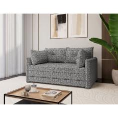 Sofá Cama Casal Para Sala De Estar 02 Lugares 167cm Madri Cinza Mescla