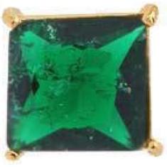 Brinco Cristal Verde Folheado A Ouro 18K - Milena Jóias