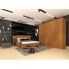 Guarda roupa casal grande 6 portas 2,39m Veneza Cinamomo Tcil Móveis -