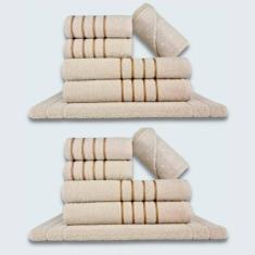 Jogo De Toalhas 12 Pçs Coleção Dubai 100% Algodão Bg+bg